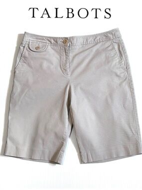 Talbots Petites Bermuda Shorts Khaki Stone Tan 10P or 10 Petite